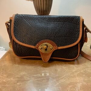 Vintage Dooney & Bourke Black & Brown Leather Crossbody Bag limited edition